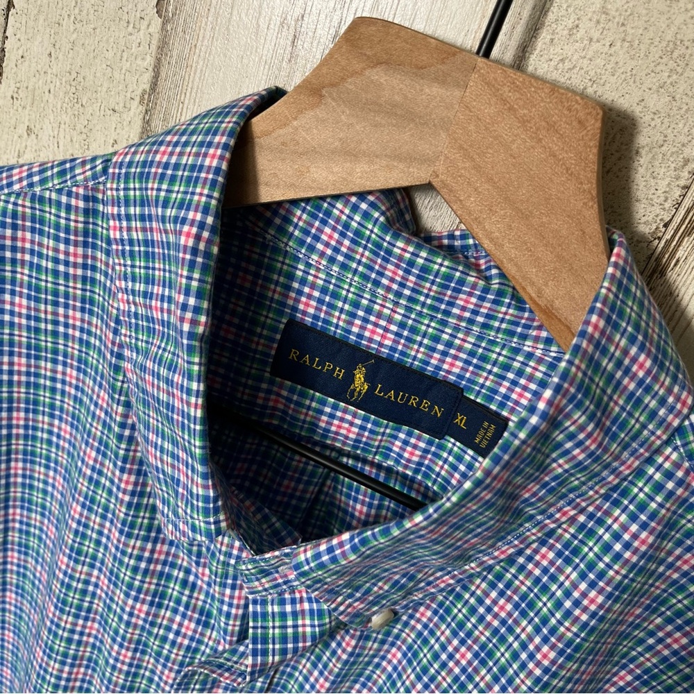 Polo Ralph Lauren Plaid Button Down Long Sleeve Shirt Pink Pony Mens XL - Picture 5 of 6